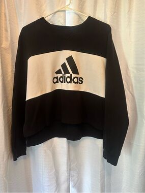 adidas Black and White Logo Crewneck Sweatshirt